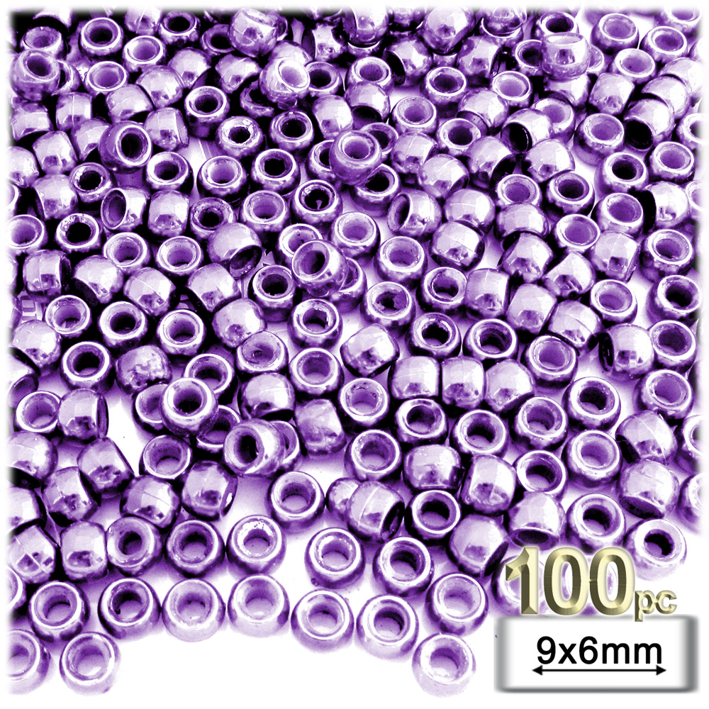 Plastic Beads, Pony Opaque, 6x9mm, 100-pc, Lavender beads Plastic Beads, Pony Opaque, 6x9mm, 100-pc, Lavender beads