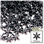 Plastic Beads, Starflake Opaque, 10mm, 100-pc, Black
