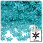 Plastic Faceted Beads, Starflake Transparent, 10mm, 100-pc, Aqua