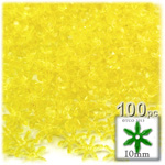 Plastic Beads, Starflake Transparent, 10mm, 100-pc, Acid Yellow