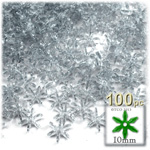 Plastic Faceted Beads, Starflake Transparent, 10mm, 100-pc, Clear