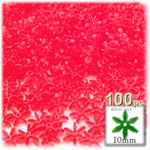 Plastic Beads, Starflake Transparent, 10mm, 100-pc, Christmas Red