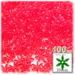 Plastic Beads, Starflake Transparent, 10mm, 100-pc, Christmas Red