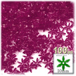Plastic Beads, Starflake Transparent, 10mm, 100-pc, Fuchsia