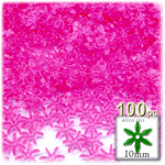 Plastic Beads, Starflake Transparent, 10mm, 100-pc, Hot Pink