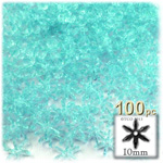 Plastic Beads, Starflake Transparent, 10mm, 100-pc, Light Aqua