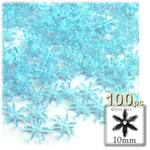 Plastic Beads, Starflake Transparent, 10mm, 100-pc, Light Blue