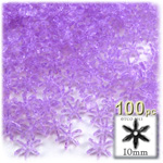 Plastic Beads, Starflake Transparent, 10mm, 100-pc, Lavender Purple