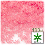 Plastic Faceted Beads, Starflake Transparent, 10mm, 100-pc, Pink