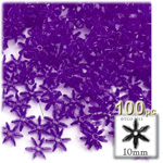 Plastic Beads, Starflake Transparent, 10mm, 100-pc, Dark Purple