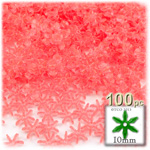 Plastic Beads, Starflake Transparent, 10mm, 100-pc, Salmon Orange