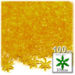 Plastic Beads, Starflake Transparent, 10mm, 100-pc, Sun Yellow