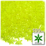 Plastic Faceted Beads, Starflake Transparent, 10mm, 100-pc, Yellow