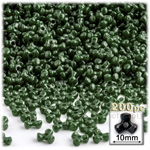 Plastic Beads, Tribead Opaque, 10mm, 200-pc, Army Green
