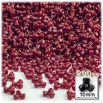 Plastic Beads, Tribead Opaque, 10mm, 200-pc, Burgundy
