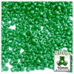 Plastic Beads, Tribead Opaque, 10mm, 200-pc, Emerald green
