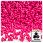 Plastic Beads, Tribead Opaque, 10mm, 200-pc, Hot Pink
