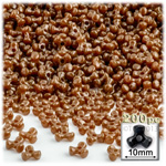 Plastic Beads, Tribead Opaque, 10mm, 200-pc, Light Brown
