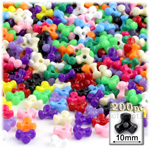 Plastic Beads, Tribead Opaque, 10mm, 200-pc, Multi Mix
