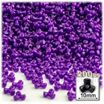 Plastic Beads, Tribead Opaque, 10mm, 200-pc, Dark Purple
