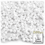 Plastic Beads, Tribead Opaque, 10mm, 200-pc, White
