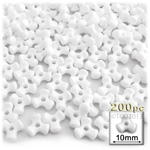 Plastic Beads, Tribead Opaque, 10mm, 200-pc, White
