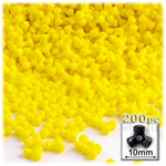 Plastic Beads, Tribead Opaque, 10mm, 200-pc, Yellow
