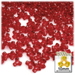 Plastic Beads, Tribead Transparent, 10mm, 1000-pc, Christmas Red
