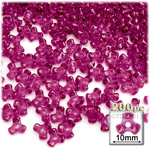 Plastic Beads, Tribead Transparent, 10mm, 200-pc, Fuchsia
