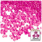 Plastic Beads, Tribead Transparent, 10mm, 200-pc, Hot Pink
