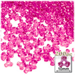 Plastic Beads, Tribead Transparent, 10mm, 200-pc, Hot Pink
