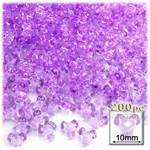 Plastic Beads, Tribead Transparent, 10mm, 200-pc, Lavender Purple
