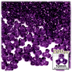 Plastic Beads, Tribead Transparent, 10mm, 200-pc, Dark Purple
