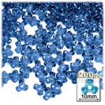 Plastic Beads, Tribead Transparent, 10mm, 200-pc, Royal Blue
