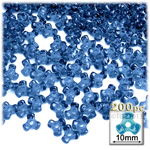 Plastic Beads, Tribead Transparent, 10mm, 200-pc, Royal Blue
