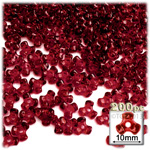 Plastic Beads, Tribead Transparent, 10mm, 200-pc, Raspberry Red

