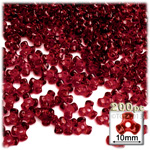 Plastic Beads, Tribead Transparent, 10mm, 200-pc, Raspberry Red Plastic Beads, Tribead Transparent, 10mm, 200-pc, Raspberry Red