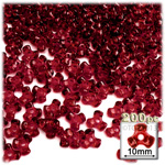 Plastic Beads, Tribead Transparent, 10mm, 200-pc, Raspberry Red
