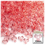 Plastic Beads, Tribead Transparent, 10mm, 1000-pc, Salmon Orange
