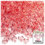 Plastic Beads, Tribead Transparent, 10mm, 200-pc, Salmon Orange
