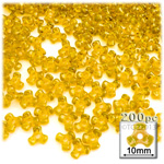 Plastic Beads, Tribead Transparent, 10mm, 200-pc, Sun Yellow
