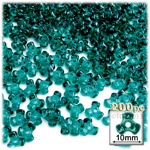 Plastic Beads, Tribead Transparent, 10mm, 200-pc, Teal
