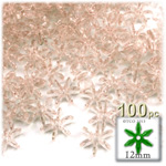 Plastic Beads, Starflake Transparent, 12mm, 100-pc, Champagne