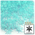 Plastic Beads, Starflake Transparent, 12mm, 100-pc, Light Aqua
