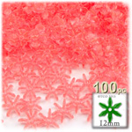 Plastic Beads, Starflake Transparent, 12mm, 100-pc, Salmon Orange