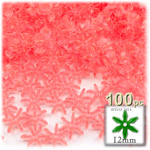 Plastic Beads, Starflake Transparent, 12mm, 100-pc, Salmon Orange