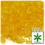 Plastic Beads, Starflake Transparent, 12mm, 100-pc, Sun Yellow