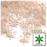 Plastic Beads, Starflake Transparent, 18mm, 100-pc, Champagne