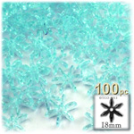 Plastic Beads, Starflake Transparent, 18mm, 100-pc, Light Aqua