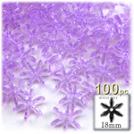 Plastic Beads, Starflake Transparent, 18mm, 100-pc, Lavender Purple